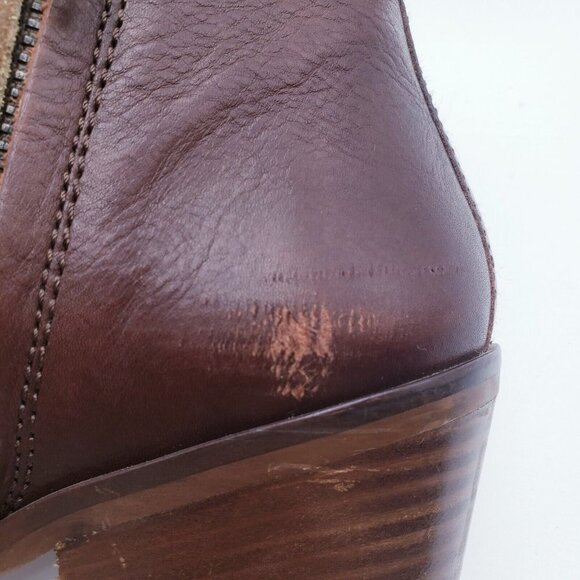 Madewell Charley Ankle Boot Bootie Brown Leather Suede Womens Size 6.5 - Picture 10 of 16